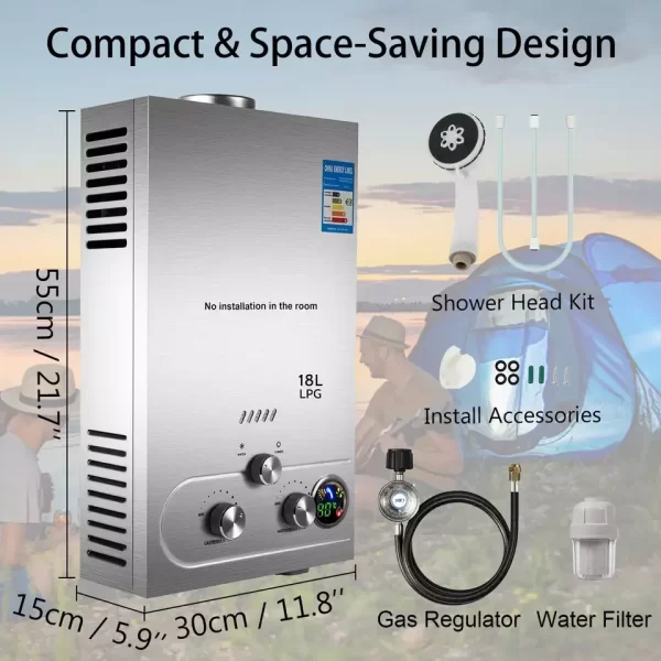 Propane 18L Gas LPG Tankless Instant Hot Water